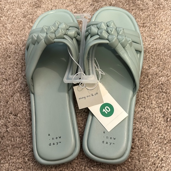 A New Day Dulce Padded Knot Slide Sandals Size 10 Color Light Blue - Picture 4 of 7